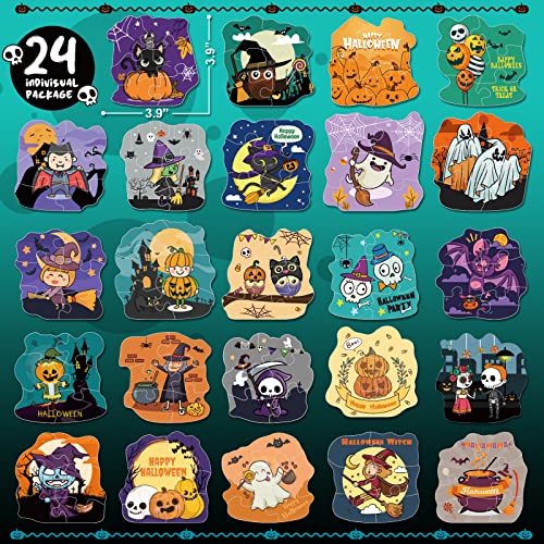 spring flower Halloween Party Favor for Kids - 24 Pack Jigsaw Puzzles in Theme Designs for Trick or Treating, Goodie Bag Filler, Miniatures Novelty Toy, School Classroom Rewards - Image 4