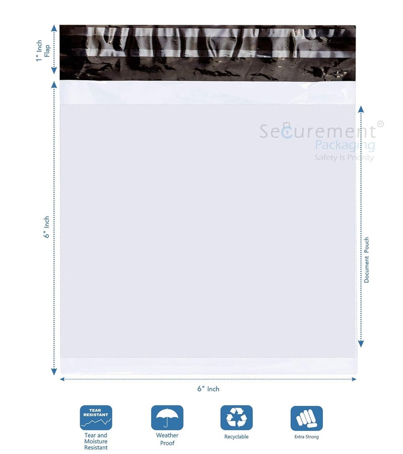 SECUREMENT أكياس توصيل POD - 6 × 6 بوصة (100 قطعة) - Image 3