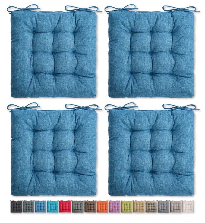 4 Pack Chair Cushions Seat Cushions Chair Pads Chair Mat for Indoor Outdoor Dining Chair Kitchen Chairs Dining Room Chairs 16 16 4 Pack Blue