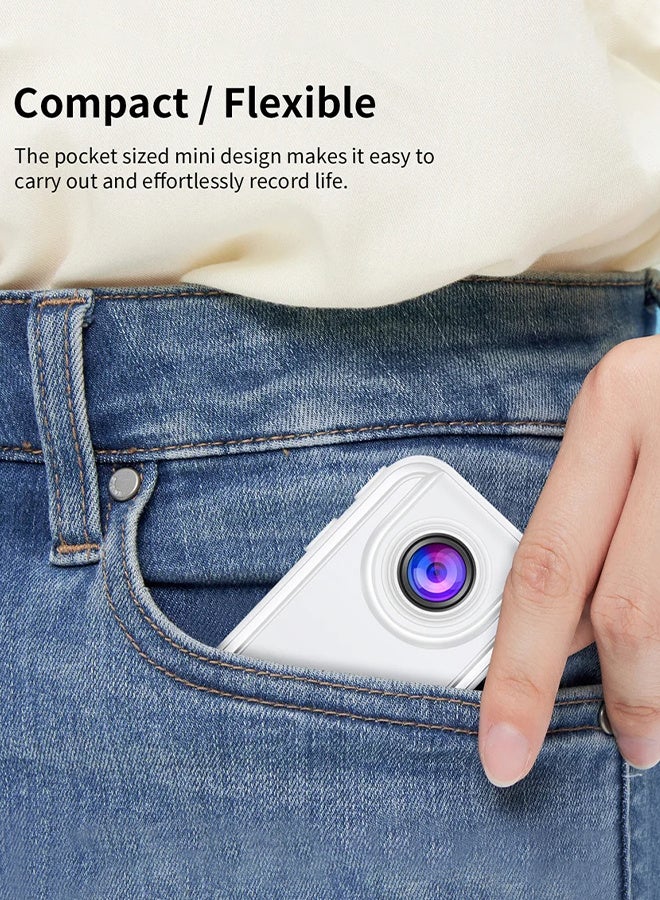 TT كاميرا صغيرة 2K للجسم مقاومة للماء وكاميرا حركة قابلة للارتداء، مع بطاقة TF سعة 128 جيجابايت، للسفر والجامعة وكاميرا جيب ومسجل فيديو محمول وكاميرا إبهام - Image 4