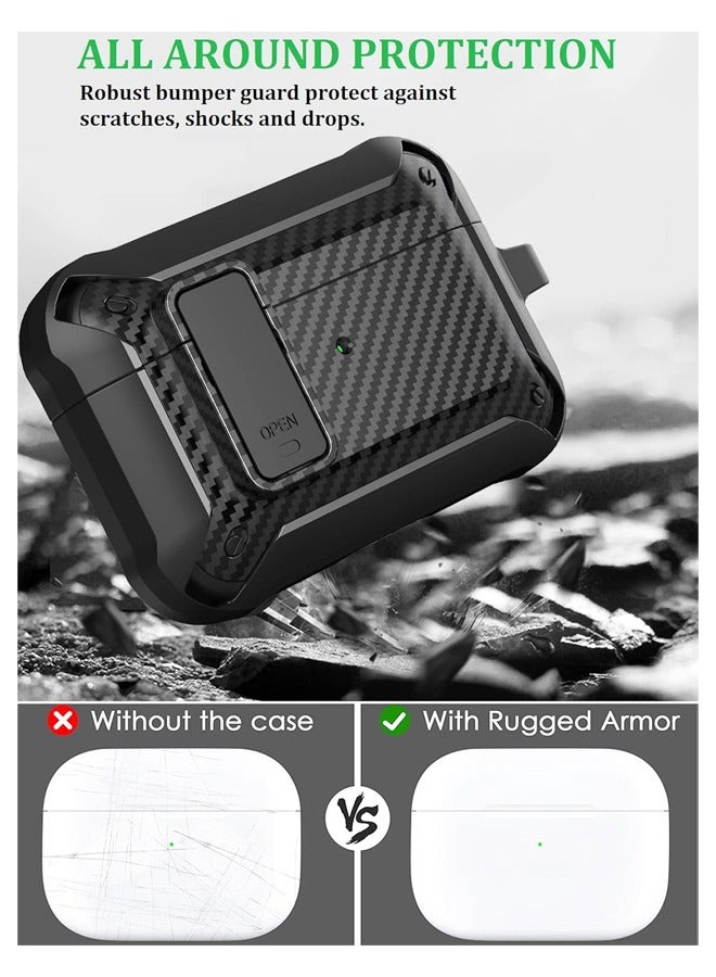 For Airpods Pro 2/1 Gen Case Cover,Rugged Locking Case for Airpod Pro 2nd/1st Generation Shockproof Armor Protective Skin for Apple iPod Pro - Image 3