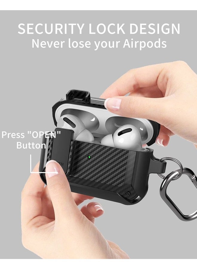 For Airpods Pro 2/1 Gen Case Cover,Rugged Locking Case for Airpod Pro 2nd/1st Generation Shockproof Armor Protective Skin for Apple iPod Pro - Image 2