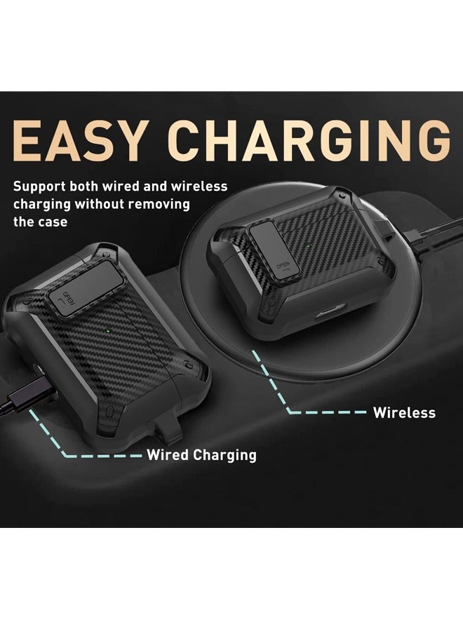 For Airpods Pro 2/1 Gen Case Cover,Rugged Locking Case for Airpod Pro 2nd/1st Generation Shockproof Armor Protective Skin for Apple iPod Pro - Image 4