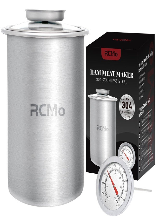 RCMo Meat Press Mold for Deli Meats, 304 Stainless Steel Homemade Ham Maker Meat Press Tool with Cooking Thermometer, Sandwich Lunchmeat Press Maker, Funny Kitchen Gift for Women and Men - Image 1