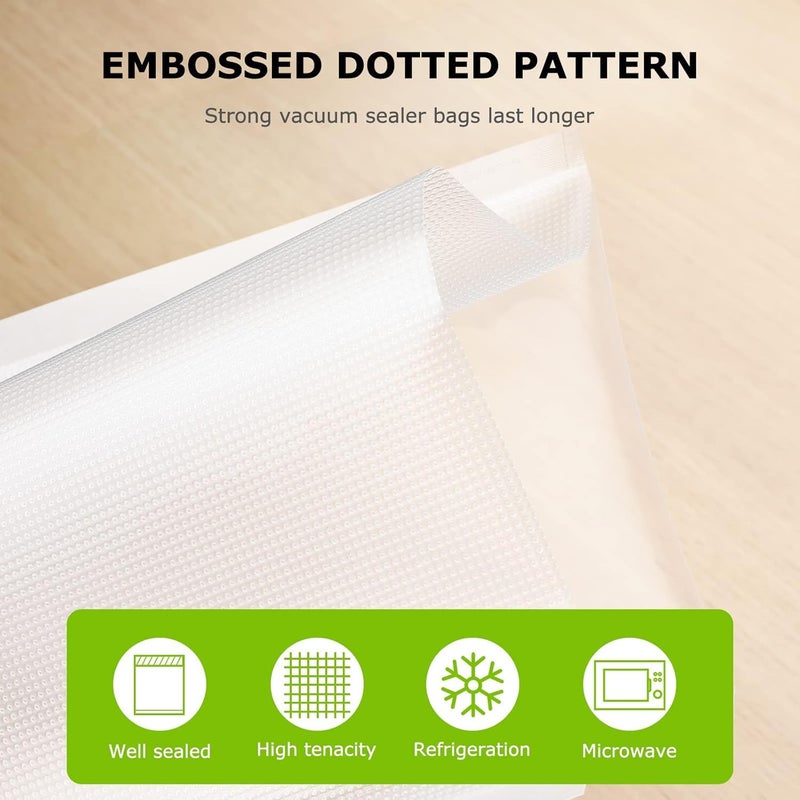 ARJEX Commercial Grade Embossed Food Vacuum Bags 20cm x 30cm PreCut Food Saver Bags for Sous Vide Meal Prep and Storage BPA Free Vacuum Sealer Bags for Food 100pcs - Image 3