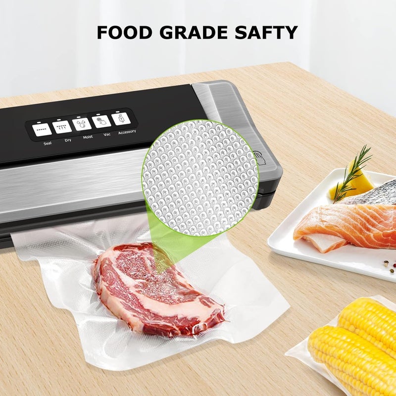 ARJEX Commercial Grade Embossed Food Vacuum Bags 20cm x 30cm PreCut Food Saver Bags for Sous Vide Meal Prep and Storage BPA Free Vacuum Sealer Bags for Food 100pcs - Image 4