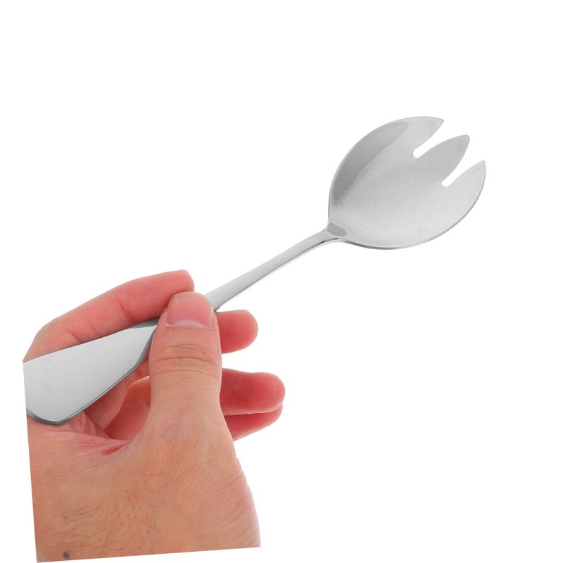 Stainless Steel Salad Serving Set with Ergonomic Spoon and Fork for Mixing and Serving - Image 3