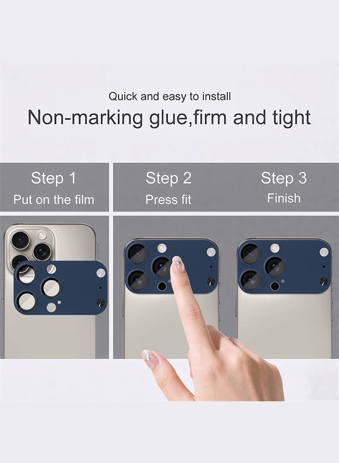 CATANES Camera Lens Protector for iPhone 15 Pro Max and 16 Pro Max - Imitates the Appearance of iPhone 17 Pro Max for a Stylish Upgrade - Deep Blue - Image 2