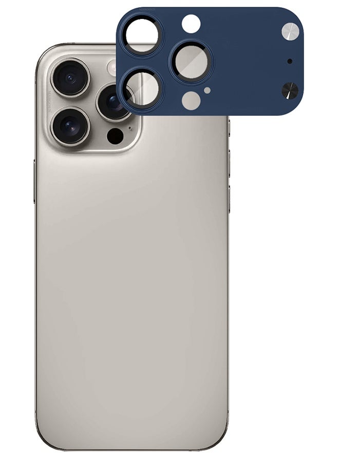 CATANES Camera Lens Protector for iPhone 15 Pro Max and 16 Pro Max - Imitates the Appearance of iPhone 17 Pro Max for a Stylish Upgrade - Deep Blue - Image 1