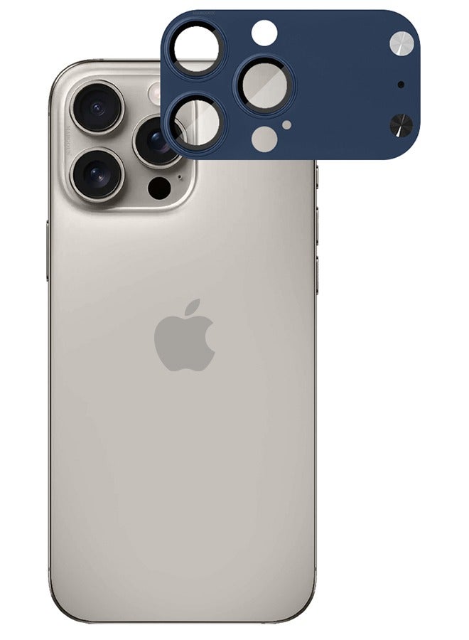 CATANES Camera Lens Protector for iPhone 15 Pro Max and 16 Pro Max - Imitates the Appearance of iPhone 17 Pro Max for a Stylish Upgrade - Deep Blue - Image 1