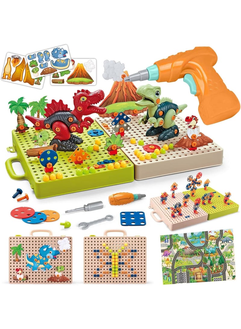 Zikra Take Apart Dinosaur Toys, Dinosaur Toys with Electric Drill Screwdriver, STEM Building Construction Sets Play Mat, Dinosaur Toys for Boys and Girls - Image 1