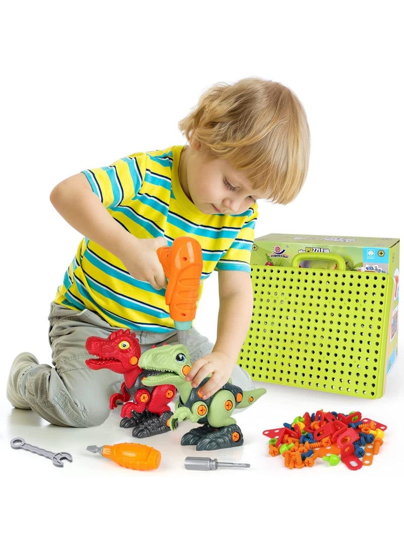 Zikra Take Apart Dinosaur Toys, Dinosaur Toys with Electric Drill Screwdriver, STEM Building Construction Sets Play Mat, Dinosaur Toys for Boys and Girls - Image 4