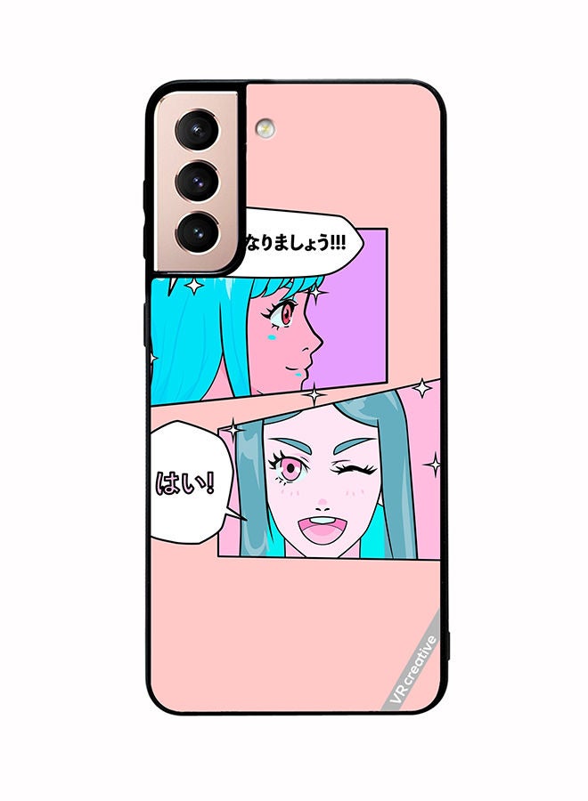 VR CREATIVE Protective Case Cover For Samsung Galaxy S21 5G Cute Pastel Collage With Manga Comics Frames With Anime Characters Design Multicolour - Image 1