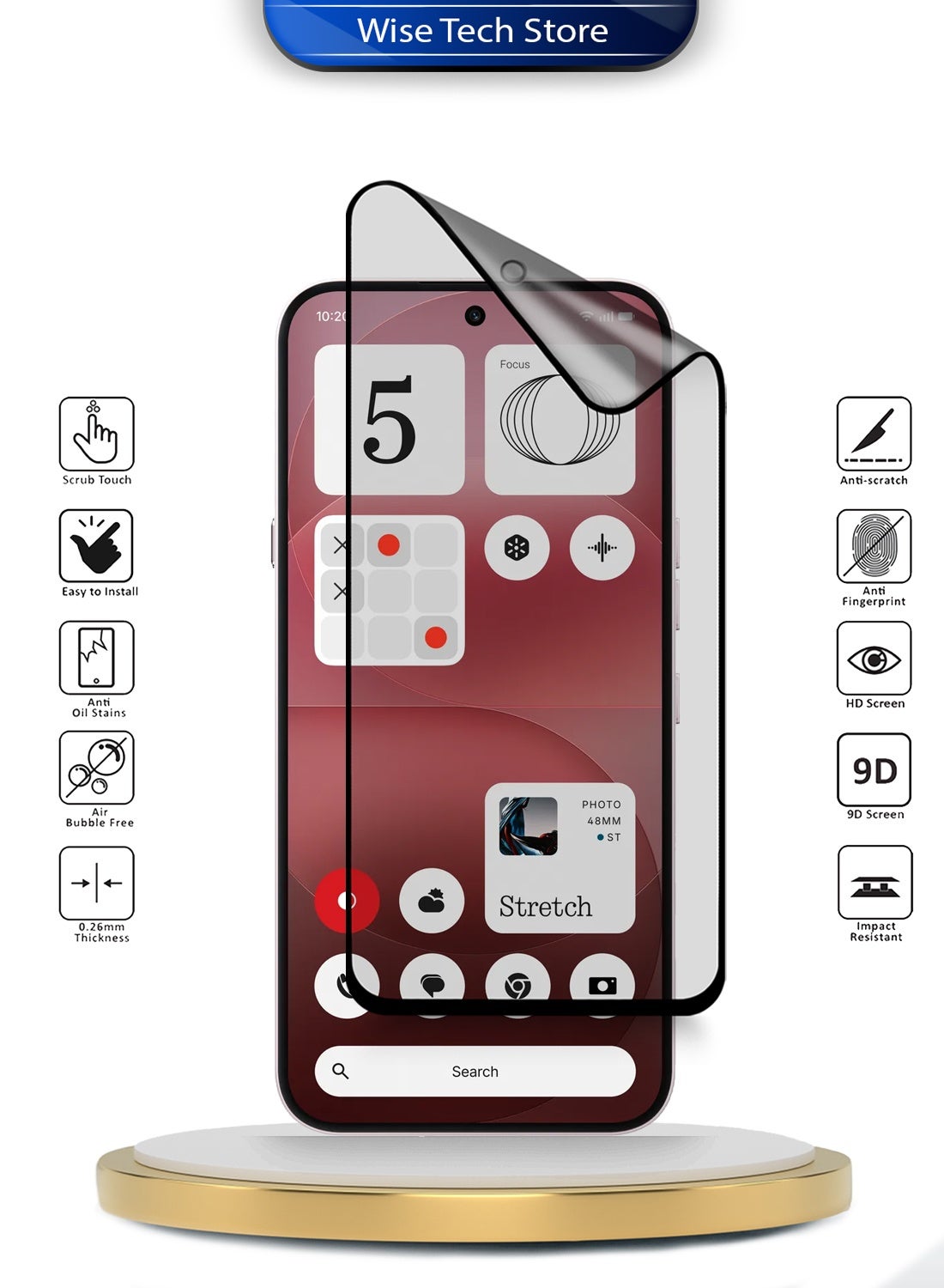 Nothing Phone (4a) Pro 5G 2026 Premium Nano Ceramic Full Glue Full Cover Matte Flexible Screen Protector (MSCNMN) - Clear/Black