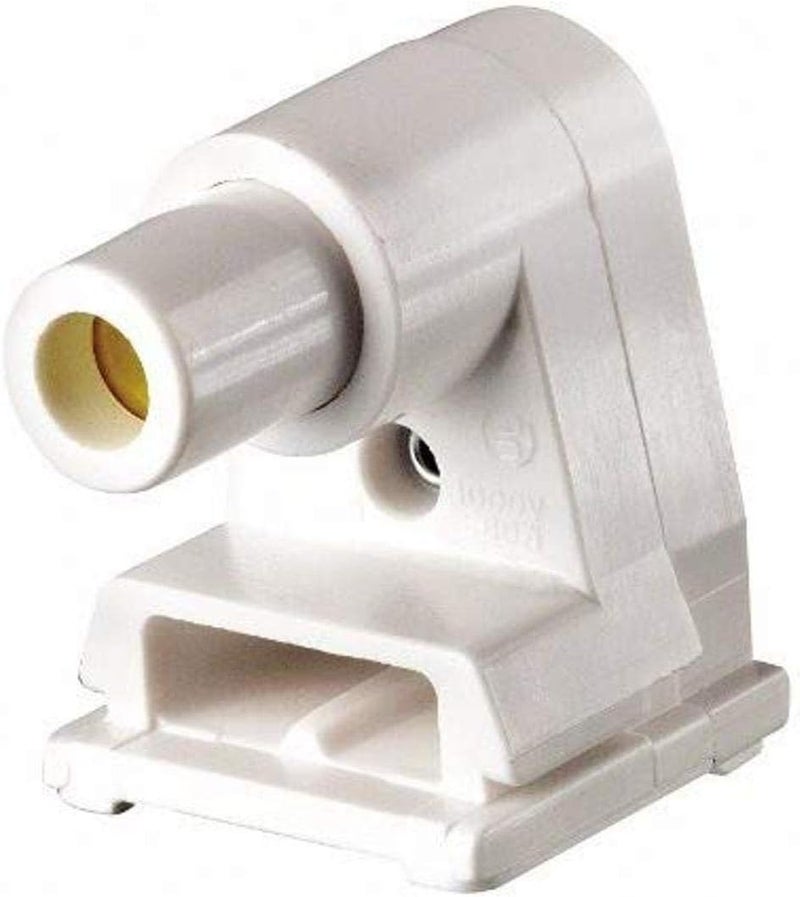 104-0-000 Pedestal Lamp Holder with Plunger, 660 W, Fluorescent, Slim line, Thermoplastic, 2536, White