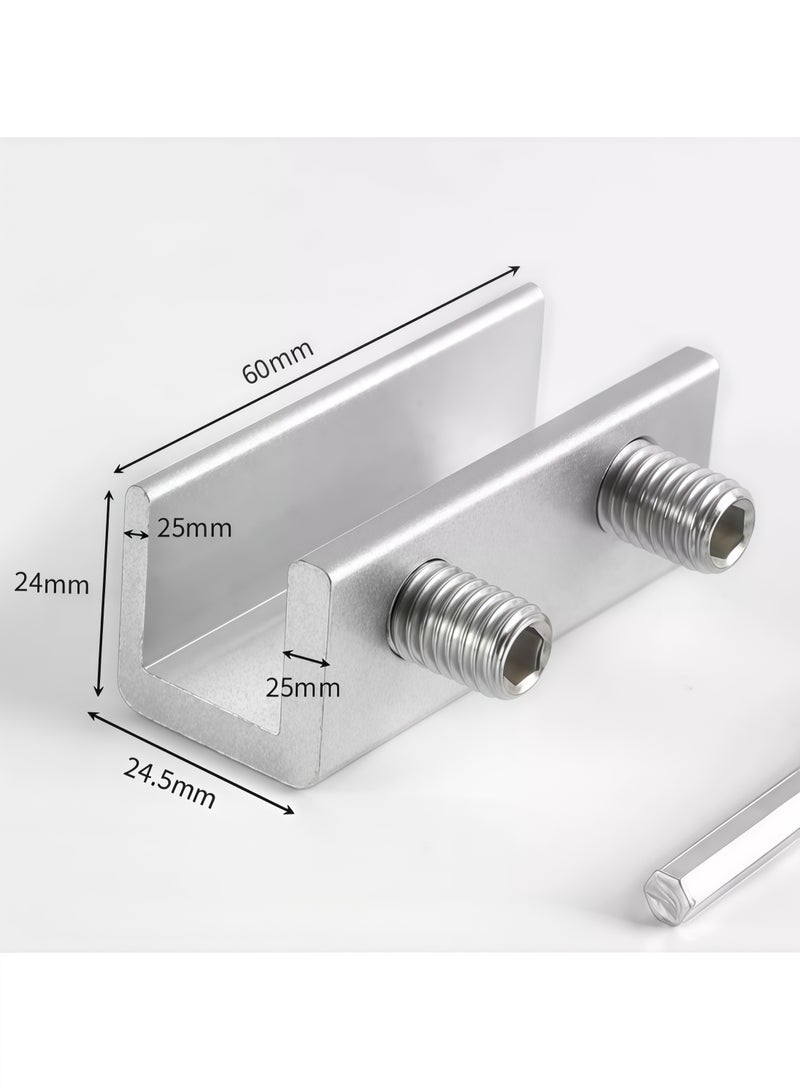 مجموعة أقفال نوافذ منزلقة مكونة من 3 قطع، سدادة حماية النوافذ من الفولاذ المقاوم للصدأ، قابلة للتعديل، أبواب خزانة الفناء، قفل أمان، أقفال نوافذ آمنة للمنزل والمكتب، سلامة الطفل مع مفاتيح - Image 4