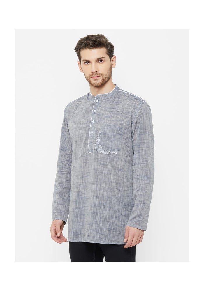 ARCHATTIRE Men's Grey Cotton Kurta for Men - Image 5