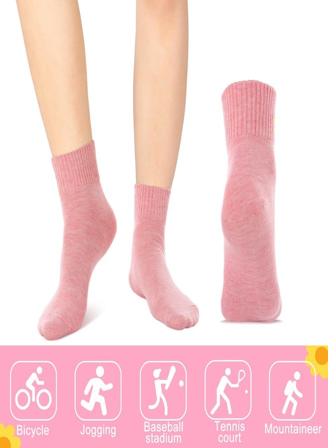 Eurzom 10 Pairs Flower Socks Womens Crew Elastic Ankle Length Cotton Socks Aesthetic Cute Lightweight Low Cut Gifts for Women(Macaron Colors) - Image 2