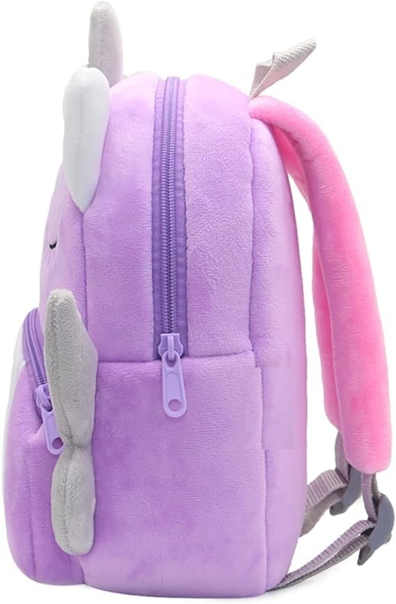 blue tree School Bag for Cute Kids for (1-5 Years), Preschool Soft Plush Purple Unicorn Bag for toddlers, Mini Cartoon Backpack for Boys and Girls - Image 3