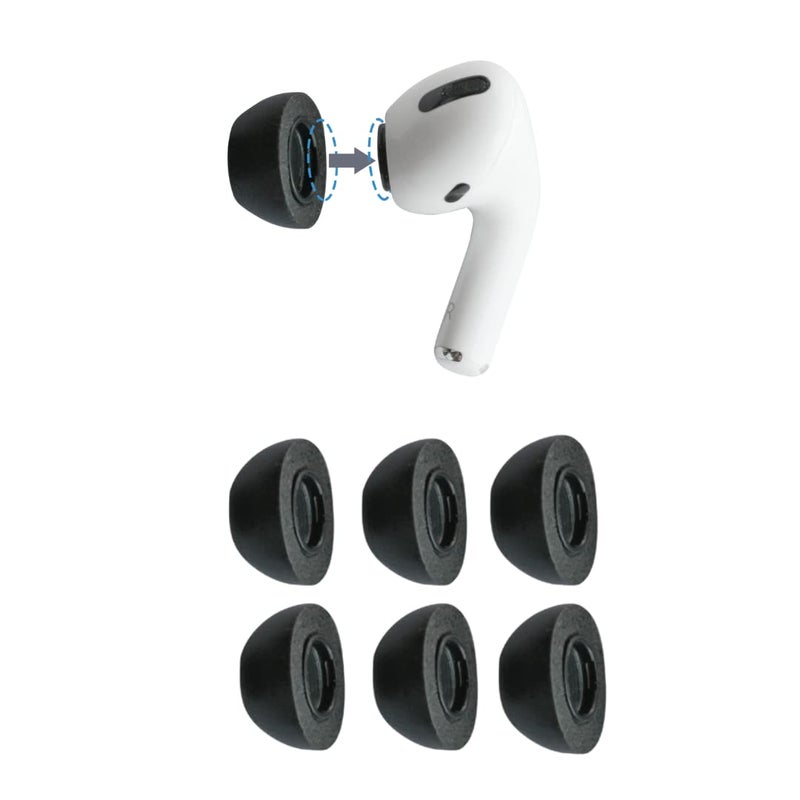 Comply Memory Foam Replacement Earbud Tips for Apple AirPods Pro 1 & 2 | Ultimate Comfort, Secure Fit, Superior Noise Isolation | Anti Slip, Prevent From Falling Out | Black, Large (3 Pairs) - Image 1
