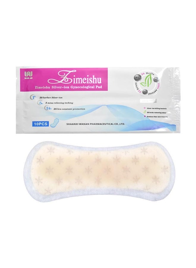 Generic 10/20Pcs Zimeishu Silver-ion Feminine Hygiene Medicated Pads Gynecological Cure Care Pad Relieving Itching 38 Herbs Pads Anion - Image 2