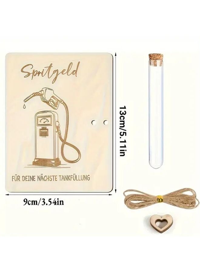 German Wooden Gift Box With Test Tube Spritgeld Design Drive Style For License Passing Exam Success - Image 2