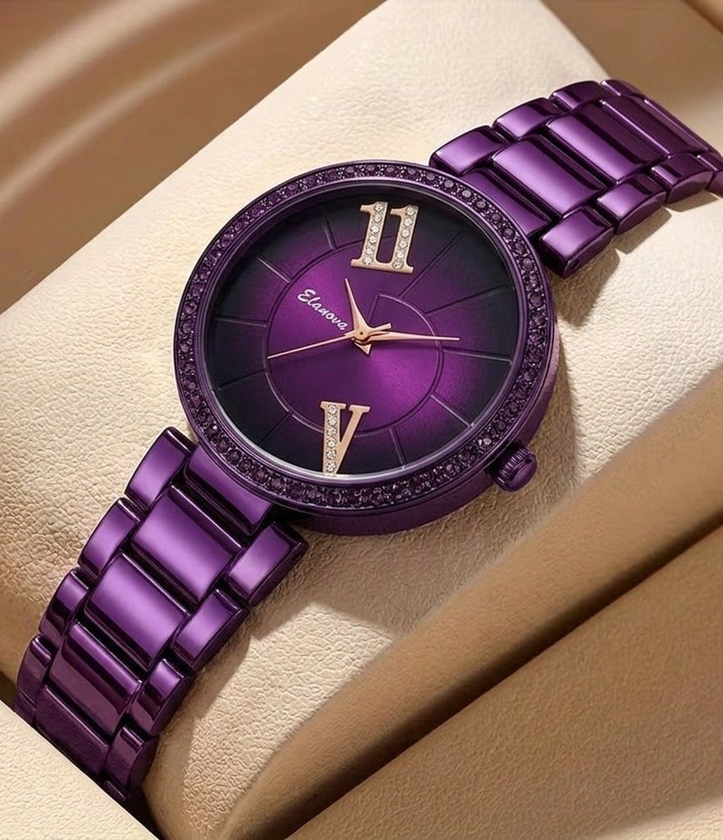Elanova Elegant Purple Watch for Women – A Stunning Statement of Luxury The Perfect Gift for Someone Special - Image 3