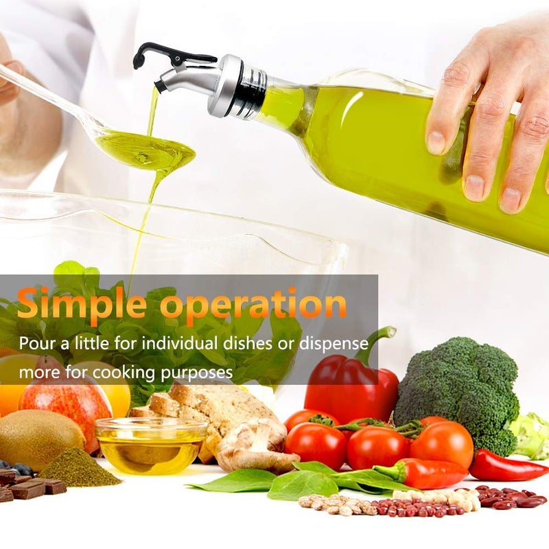 KIDINGTON KIDNGTON 500ml Crystal Clear Square Shaped Glass Oil Dispenser Bottle with LeverRelease Stopper Snap Flip Top Lid Bottle for Olive Oil Vinegar and Sauce 500ml Pack of 4 pcs - Image 2