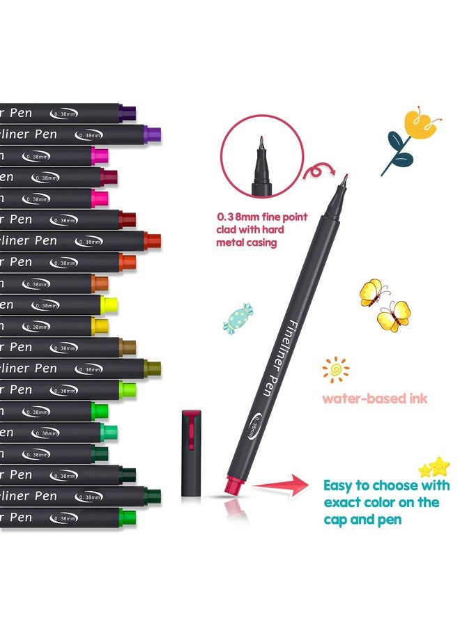 Vanstek 46 Pack Journal Planner Colored Pens, Fineliner Pens For Journaling, Writing Coloring Drawing, Note Taking, Calendar, Planner, Art Office School Gift Supplies  - Image 3