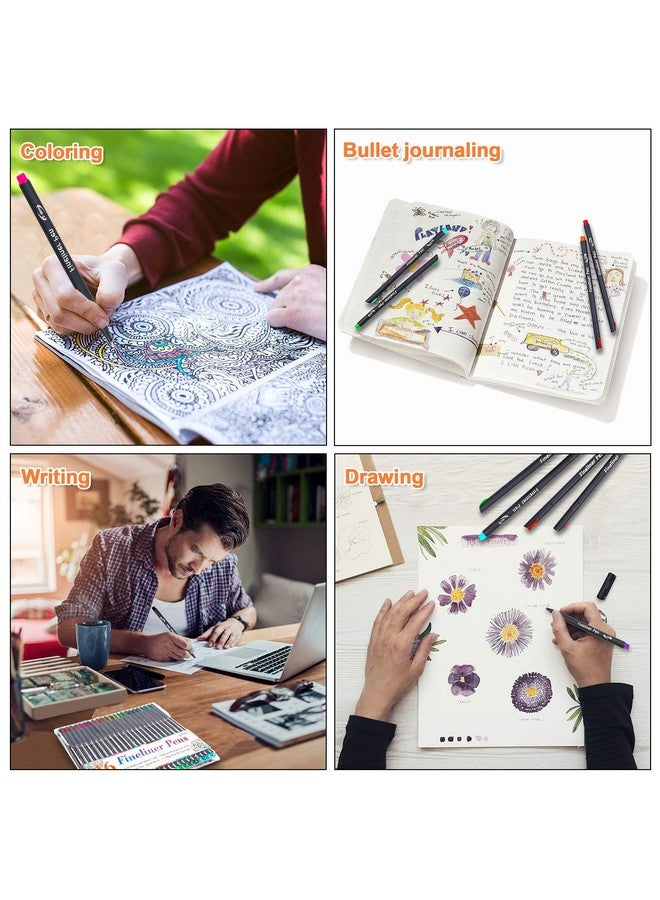 Vanstek 46 Pack Journal Planner Colored Pens, Fineliner Pens For Journaling, Writing Coloring Drawing, Note Taking, Calendar, Planner, Art Office School Gift Supplies  - Image 5