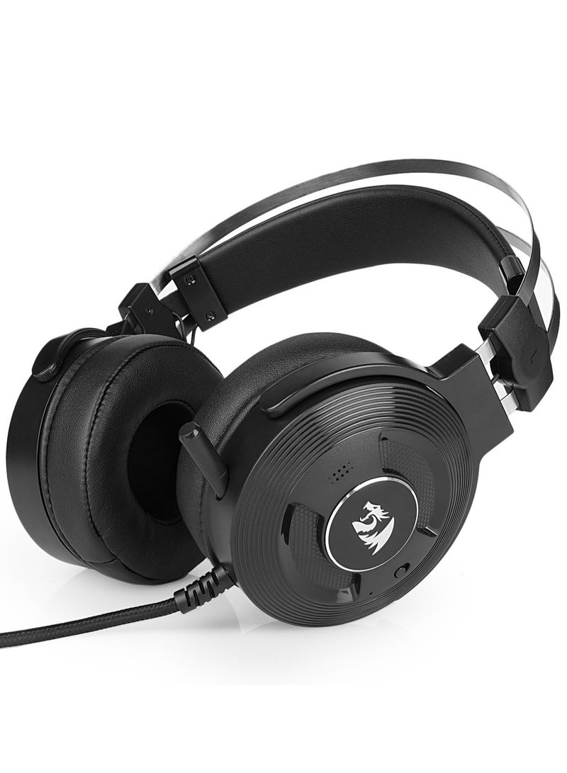 REDRAGON Professional gaming headset H991 , with 7.1 surround sound and ANC active noise cancellation technology , High precision flexible microphone and comfortable design ideal for long sessions , Compatible with PC and PS4 , Amazing audio performance and 2M USB cable - Black - Image 2