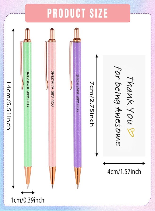 AOZUO Appreciation Ballpoint Pen Set, Black Ink 1.0mm Fancy Inspirational Pens Gifts Motivational Thank You Gifts for Women Employee Coworker Teacher School Office Office - Image 4