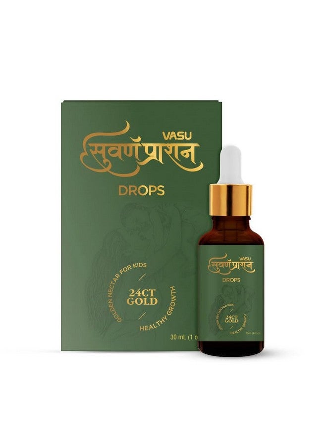 VASU Swarnaprashan Drop For Kids - Natural Formulated With Pure 24Ct Gold | Healthy Growth | Golden Nectar | Improves Strength & Immunity Booster For Kids (0-16 Years) - 30Ml - Image 1