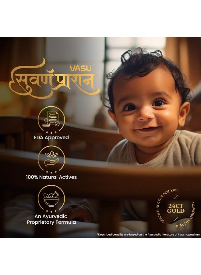 VASU Swarnaprashan Drop For Kids - Natural Formulated With Pure 24Ct Gold | Healthy Growth | Golden Nectar | Improves Strength & Immunity Booster For Kids (0-16 Years) - 30Ml - Image 3