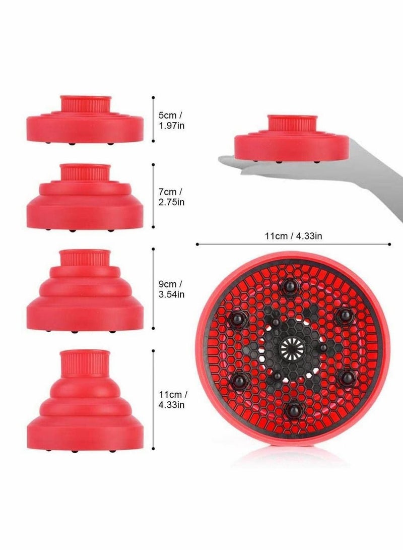 Y&D Professional Universal Hair Diffuser, New Silicone Folding Hairdryer Blower Diffuser Cover Styling Hairdressing Tool, For Curly and Natural (Rose Pink) - Image 2