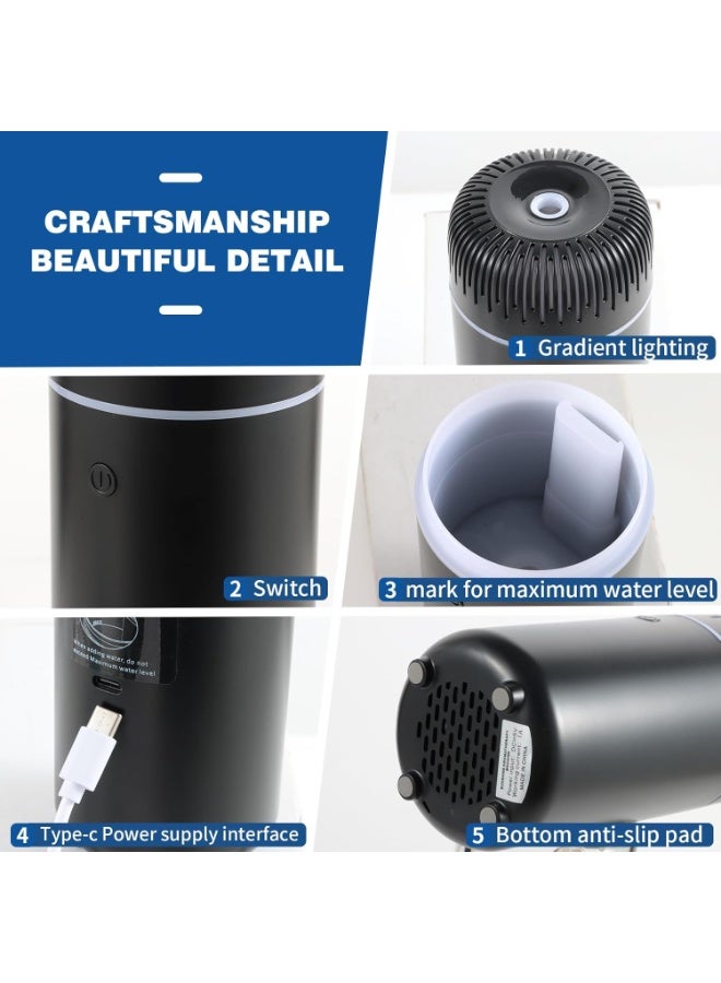 Bukela Car Humidifier Aromatherapy Essential Oil Diffuser USB Mist Mini Portable for Car Home Office Bedroom, 100ML, Black - Image 3