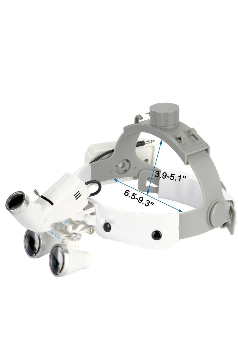 عدسة مكبرة للأسنان 2.5x 3.5x مصباح أمامي جراحي 5 واط مصباح أمامي لاسلكي مكبر للأسنان مصباح أمامي جراحي أبيض - نطاق 3.5x - Image 5