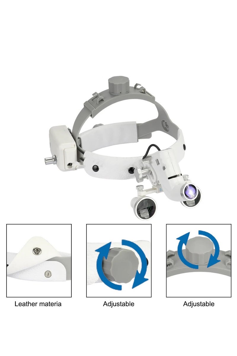 عدسة مكبرة للأسنان 2.5x 3.5x مصباح أمامي جراحي 5 واط مصباح أمامي لاسلكي مكبر للأسنان مصباح أمامي جراحي أبيض - نطاق 3.5x - Image 2