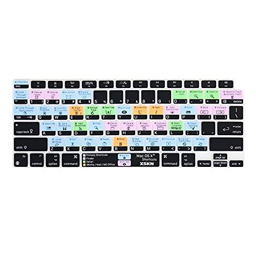 XSKN Shortcuts Function and Language Series Silicone Keyboard Cover Skin Compatible with 2020 Released New MacBook Air 13.3 inch with Touch ID A2179 A2337 M1 Chip Keyboard, (A2179US) - Image 1