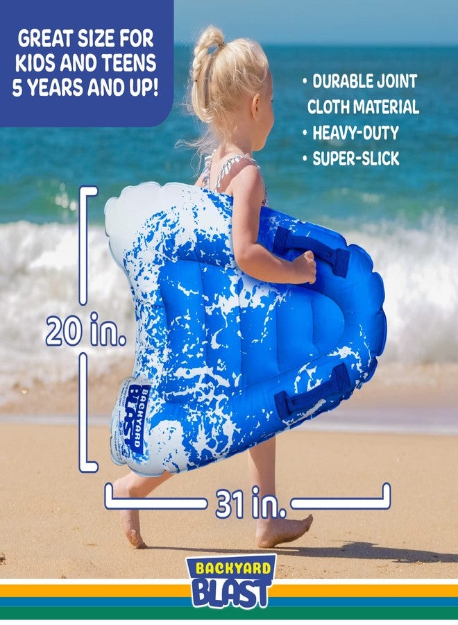 BACKYARD BLAST Deluxe Rider with Joint Cloth Material, Inflatable Body Board Slide Rider, 30.7" x 19.6" x 5.5", Blue - Image 3