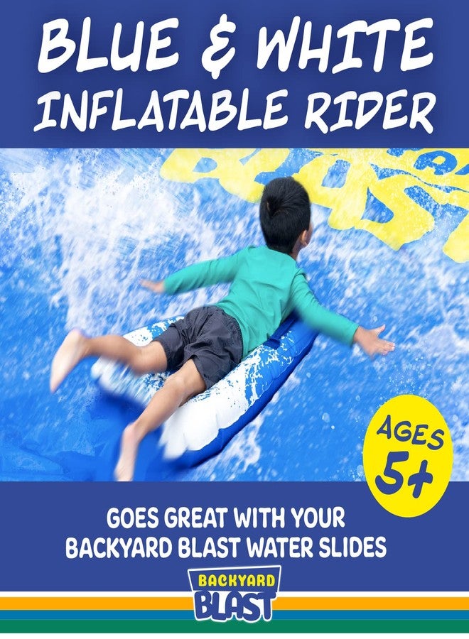 BACKYARD BLAST Deluxe Rider with Joint Cloth Material, Inflatable Body Board Slide Rider, 30.7" x 19.6" x 5.5", Blue - Image 2