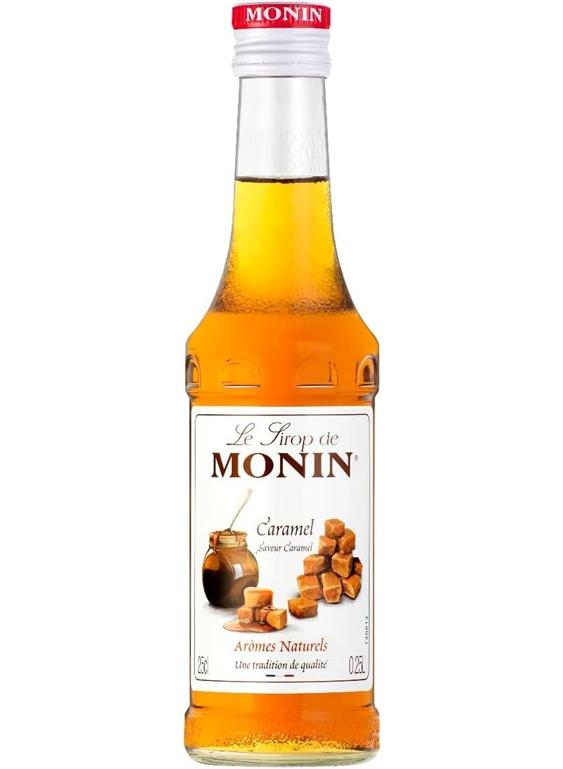 Monin Premium Caramel Flavored Syrup for Coffee and Beverages - 250ml