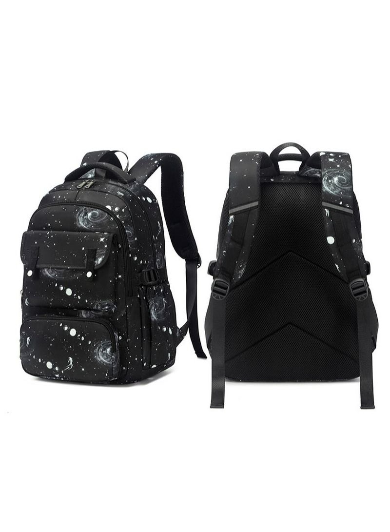 Aolida 3-Piece Academic Style School Backpacks For Boy Starry Sky Printed Backpack Set - Image 2