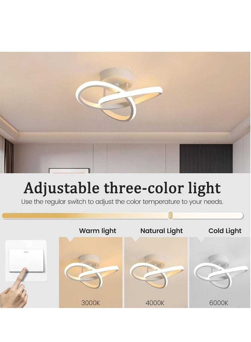 Joyelink Modern LED Ceiling Lights, Ceiling Lamp for Living Room, Interior Creative LED Ceiling Lighting for Bedroom Balcony Kitchen Hallway Office (White) - Image 4