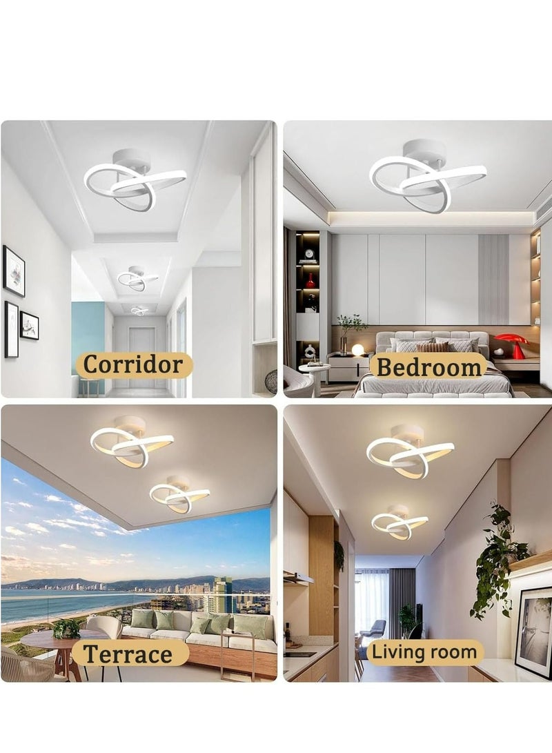 Joyelink Modern LED Ceiling Lights, Ceiling Lamp for Living Room, Interior Creative LED Ceiling Lighting for Bedroom Balcony Kitchen Hallway Office (White) - Image 5