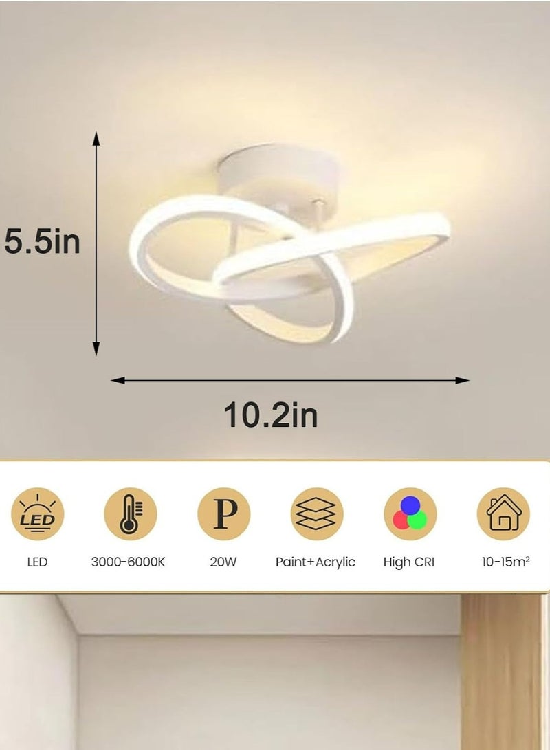 Joyelink Modern LED Ceiling Lights, Ceiling Lamp for Living Room, Interior Creative LED Ceiling Lighting for Bedroom Balcony Kitchen Hallway Office (White) - Image 2