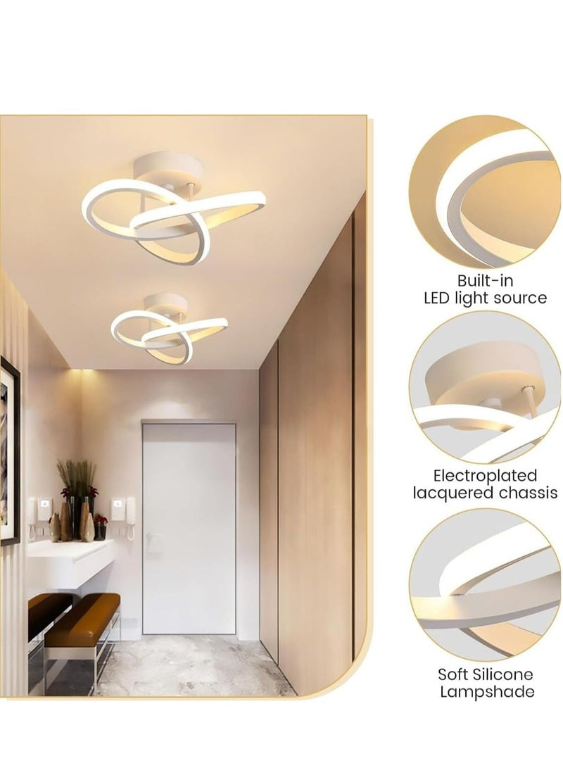 Joyelink Modern LED Ceiling Lights, Ceiling Lamp for Living Room, Interior Creative LED Ceiling Lighting for Bedroom Balcony Kitchen Hallway Office (White) - Image 3