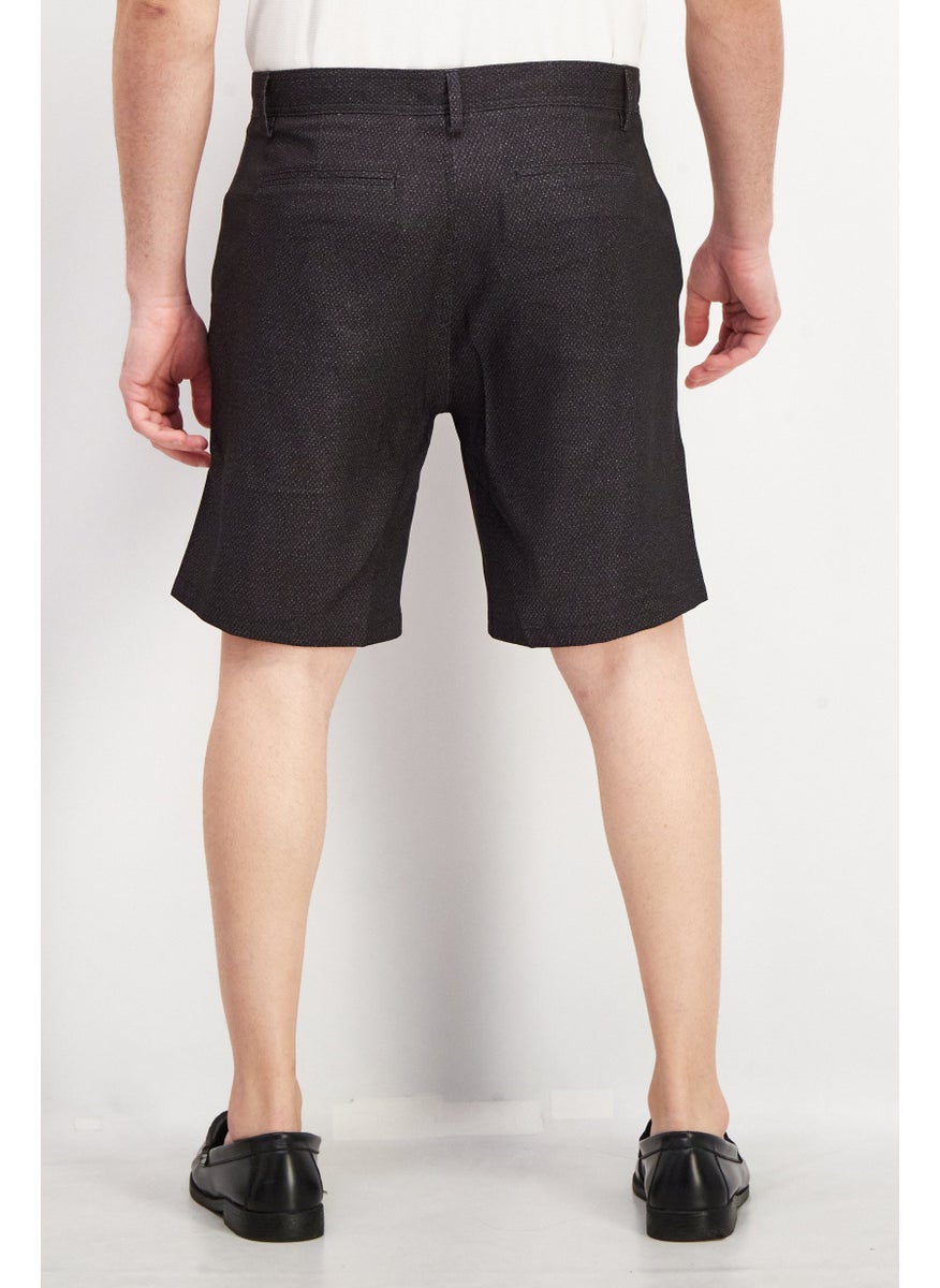 Kenneth Cole Men Micro Dot Belt Loops Basic Short, Black  - Image 4