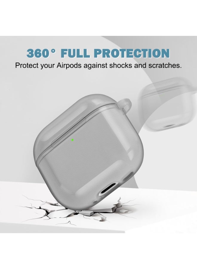 for Airpods 4（2024）Fourth Generation Transparent Protective Cover, Tpu Transparent Protective Cover With Keychain, Suitable For Women, Girls, Men, Anti Yellowing, Scratch Resistant, Shock Resistant, Full Protective Cover, Suitable for Airpods 4(Black) - Image 3