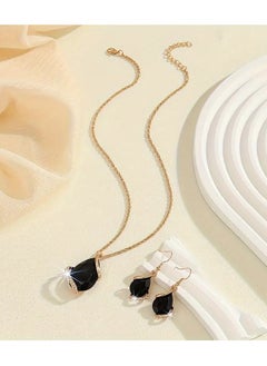 Home Clearance Sale Elegant Heart-Shaped Jewelry Set for Women - Vintage-Inspired Necklace and Earrings with Black & Clear Gemstones, Zinc Alloy, Perfect for Parties & Daily Wear, August Birthstone Gift, Vintage Jewelry  - Image 2